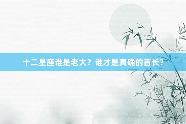 十二星座谁是老大？谁才是真确的首长？